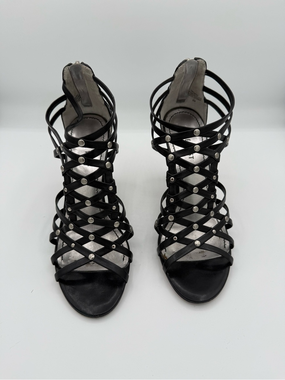 Black Studded Strappy Women's Sandals